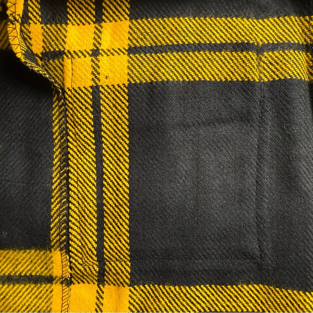 Vintage 1972 Lemon Frog Sears Jumper Black Gold Yellow Plaid Dress Junior 14 - Picture 13 of 13